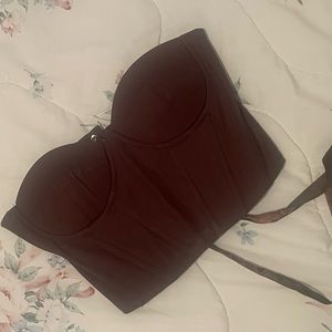 Strapless lace up bustier